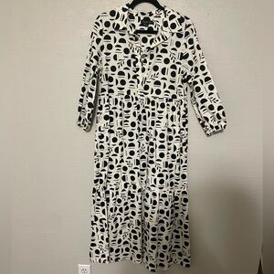 Tiered Button Up Collared Dress